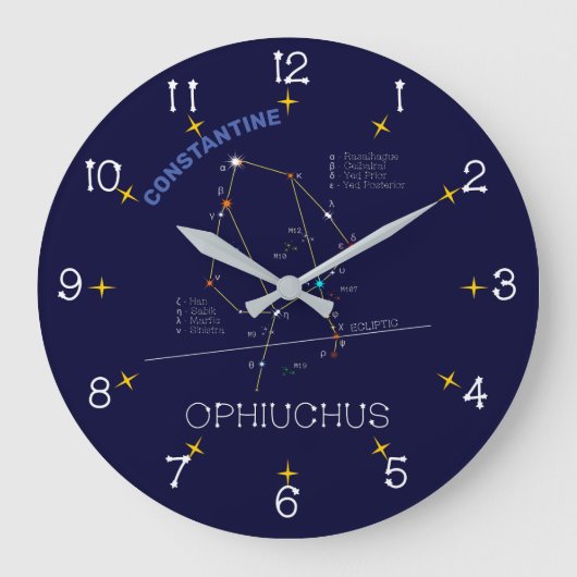 Zodiac Constellation Ophiuchus Große Wanduhr (Vorderseite)