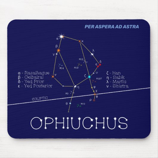 Zodiac Constellation Ophiuchus Mousepad (Vorne)