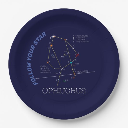 Zodiac Constellation Ophiuchus Pappteller (Vorderseite)