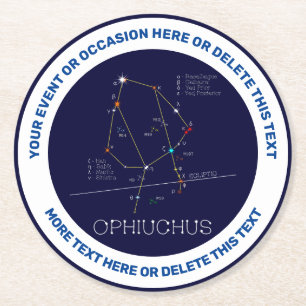 Zodiac Constellation Ophiuchus Runder Pappuntersetzer