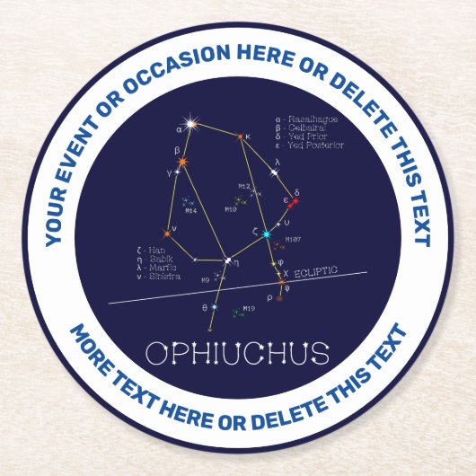 Zodiac Constellation Ophiuchus Runder Pappuntersetzer (Vorderseite)