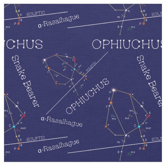 Zodiac Constellation Ophiuchus Stoff (Nahaufnahme)