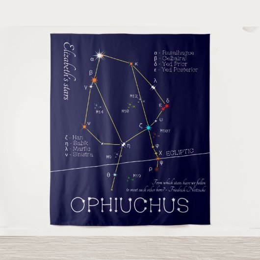 Zodiac Constellation Ophiuchus Wandteppich (Vorderseite)