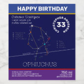 Zodiac Constellation Ophiuchus Weinetikett (Einzelnes Label)