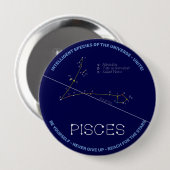 Zodiac Constellation Pisces Button (Vorne & Hinten)