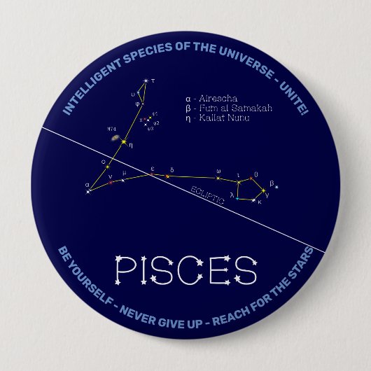 Zodiac Constellation Pisces Button (Vorderseite)