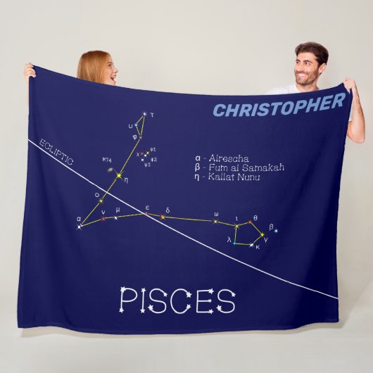 Zodiac Constellation Pisces Fleecedecke (Beispiel)