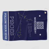 Zodiac Constellation Pisces Golfhandtuch (Horizontal)