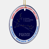 Zodiac Constellation Pisces Keramik Ornament (Rechts)