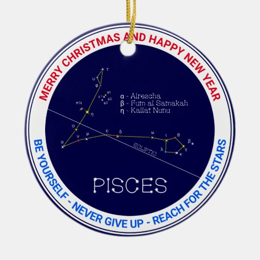Zodiac Constellation Pisces Keramik Ornament (Vorne)
