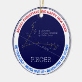 Zodiac Constellation Pisces Keramik Ornament (Links)