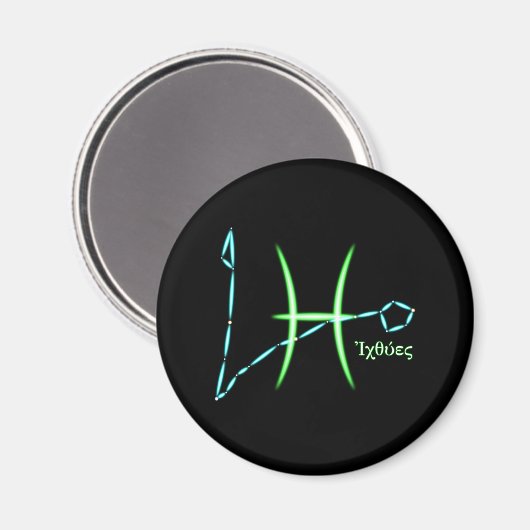 Zodiac Constellation Pisces Magnet (Vorderseite/Rückseite)