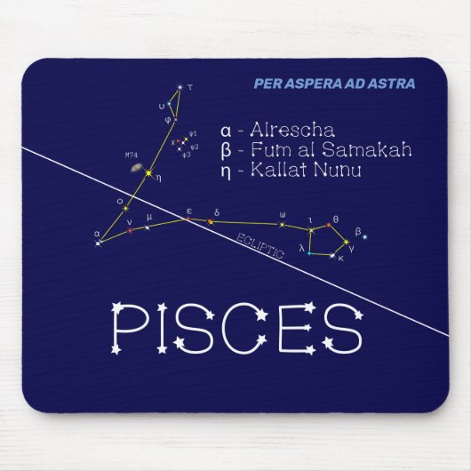 Zodiac Constellation Pisces Mousepad (Vorne)