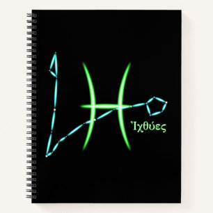 Zodiac Constellation Pisces-Notebook Notizblock
