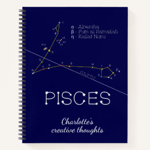 Zodiac Constellation Pisces Notizblock