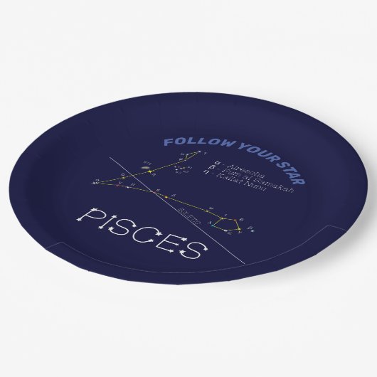 Zodiac Constellation Pisces Pappteller (Schrägansicht)