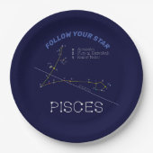 Zodiac Constellation Pisces Pappteller (Vorderseite)