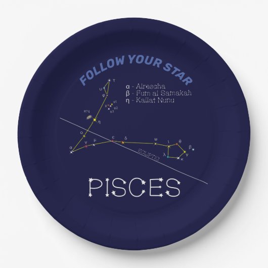 Zodiac Constellation Pisces Pappteller (Vorderseite)