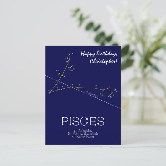 Zodiac Constellation Pisces Postkarte (Stehend Vorderseite)
