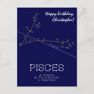 Zodiac Constellation Pisces Postkarte