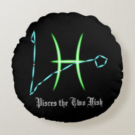 Zodiac Constellation Pisces Round Pillow Rundes Kissen