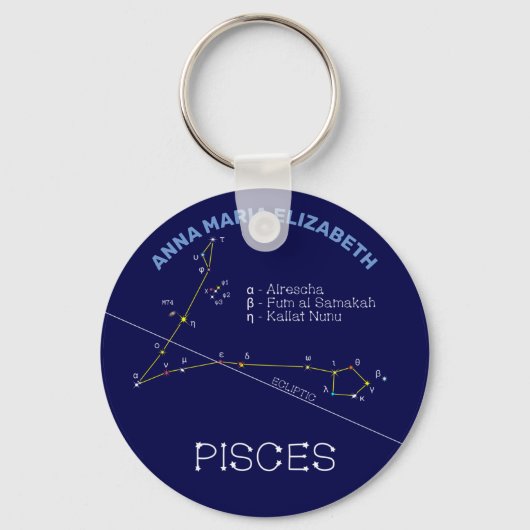 Zodiac Constellation Pisces Schlüsselanhänger (Vorderseite)