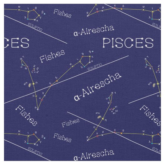 Zodiac Constellation Pisces Stoff (Nahaufnahme)