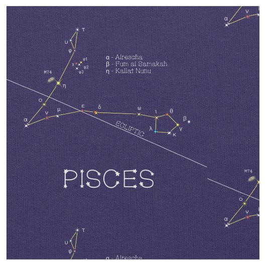 Zodiac Constellation Pisces Stoff (Nahaufnahme)