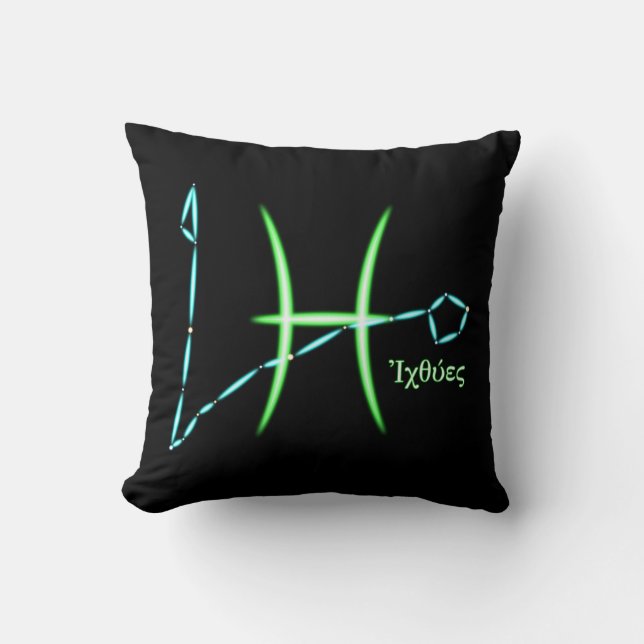 Zodiac Constellation Pisces Throw Kissen (Vorderseite)