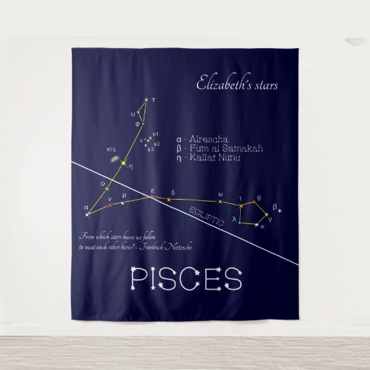 Zodiac Constellation Pisces Wandteppich (Vorderseite)