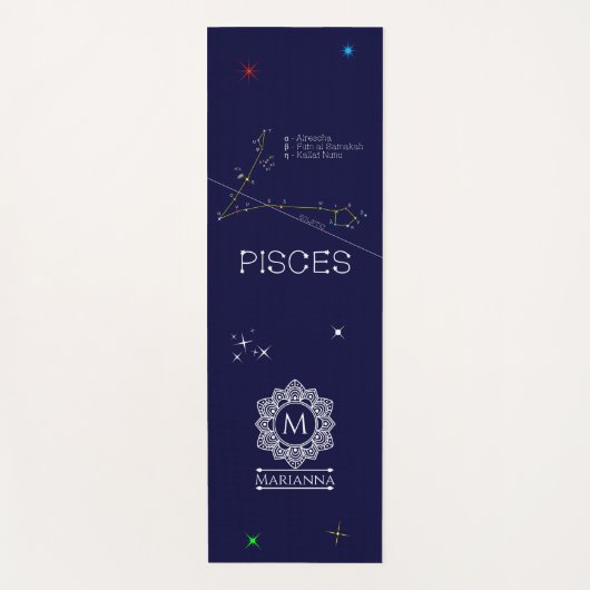 Zodiac Constellation Pisces Yogamatte (Vorderseite)