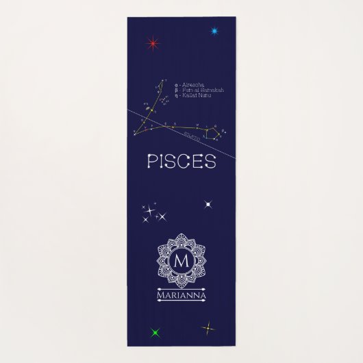 Zodiac Constellation Pisces Yogamatte (Rückseite)