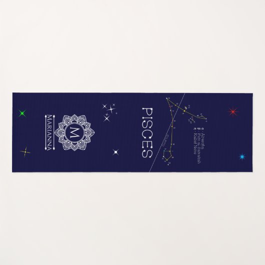 Zodiac Constellation Pisces Yogamatte (Vorderseite (Horizontal))