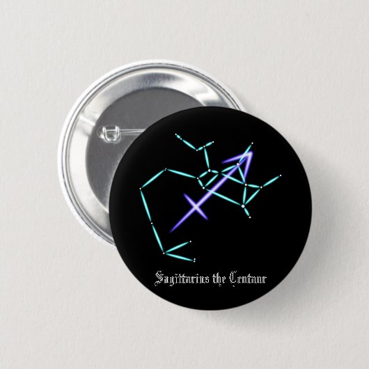 Zodiac Constellation Sagittarius Button (Vorne & Hinten)