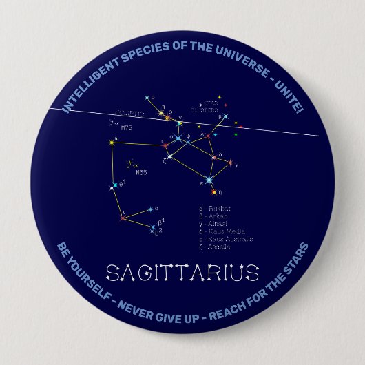 Zodiac Constellation Sagittarius Button (Vorderseite)
