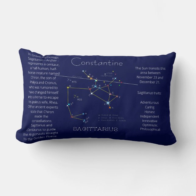 Zodiac Constellation Sagittarius Funny Unique Lendenkissen (Vorderseite)