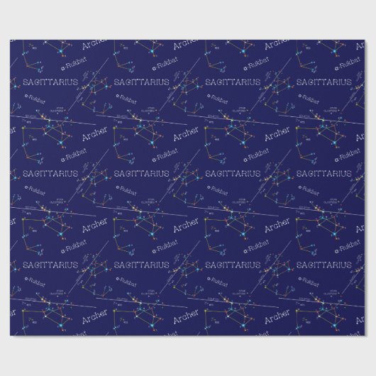 Zodiac Constellation Sagittarius Geschenkpapier (Flach)