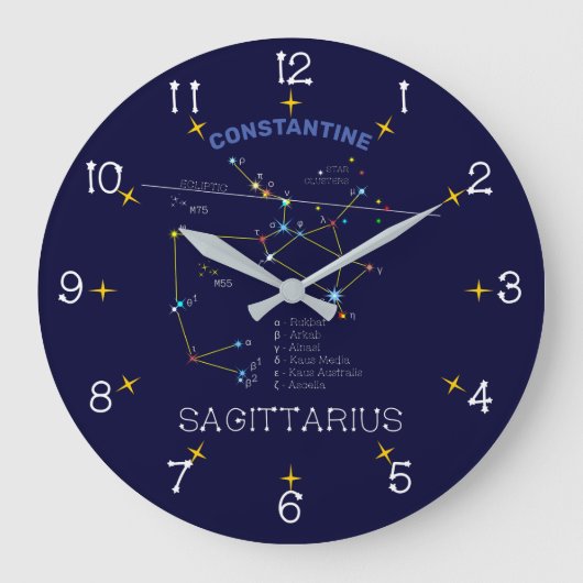 Zodiac Constellation Sagittarius Große Wanduhr (Vorderseite)