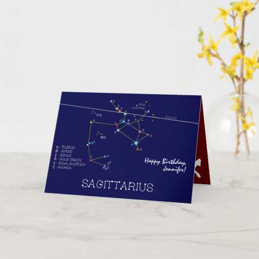 Zodiac Constellation Sagittarius Karte (Gelbe Blume)