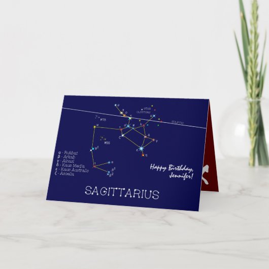 Zodiac Constellation Sagittarius Karte (Vorderseite)