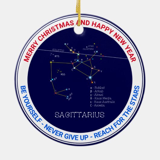 Zodiac Constellation Sagittarius Keramik Ornament (Hinten)
