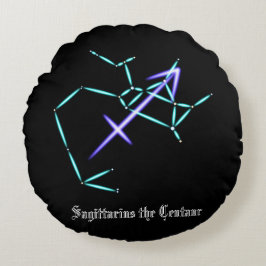 Zodiac Constellation Sagittarius Round Pillow Rundes Kissen