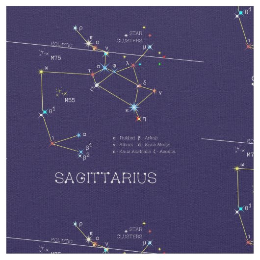 Zodiac Constellation Sagittarius Stoff (Nahaufnahme)