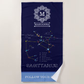 Zodiac Constellation Sagittarius Strandtuch (Vorderseite)