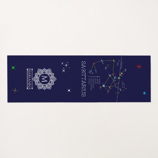 Zodiac Constellation Sagittarius Yogamatte (Rückseite (Horizontal))