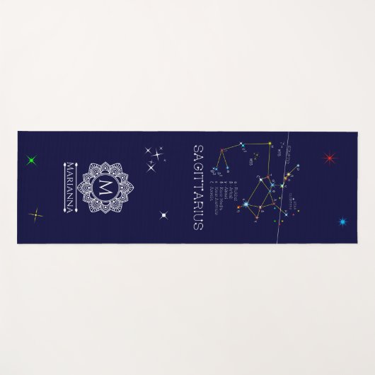 Zodiac Constellation Sagittarius Yogamatte (Vorderseite (Horizontal))