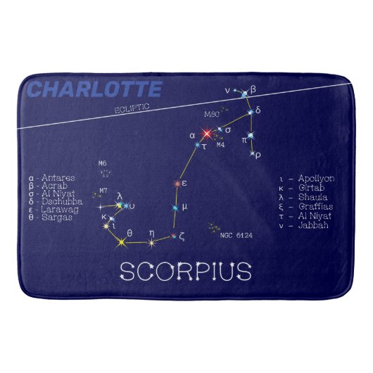 Zodiac Constellation Scorpius Badematte (Vorderseite)