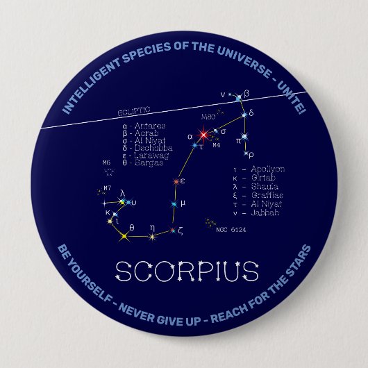 Zodiac Constellation Scorpius Button (Vorderseite)