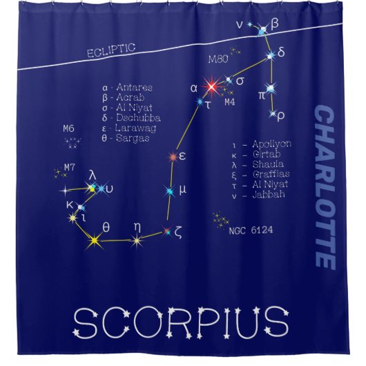 Zodiac Constellation Scorpius Duschvorhang (Vorderseite)