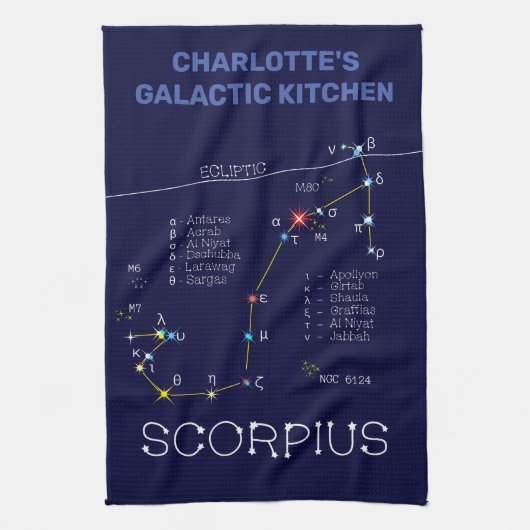 Zodiac Constellation Scorpius Geschirrtuch (Vertikal)